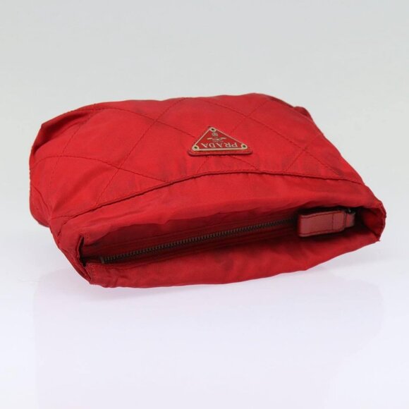 PRADA Pouch Nylon Red Silver Auth - Picture 8 of 16